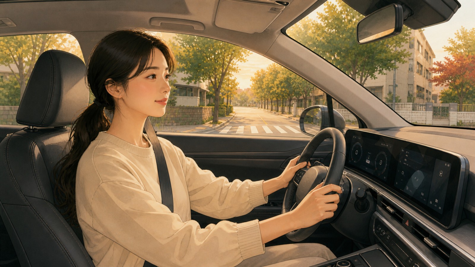 성남 여성 운전자 방문운전연수 일러스트